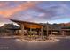 Modern clubhouse entrance with stone accents at 12387 E Black Rock Rd, Scottsdale, AZ 85255