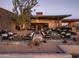 Relaxing outdoor patio with fire pits and comfortable seating at 12387 E Black Rock Rd, Scottsdale, AZ 85255