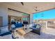 Spacious patio with seating, kitchen, and views at 12387 E Black Rock Rd, Scottsdale, AZ 85255