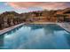 Community pool with mountain views and a spacious deck at 12387 E Black Rock Rd, Scottsdale, AZ 85255
