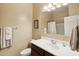 Bathroom with single sink vanity and shower at 2725 E Mine Creek Rd # 1121, Phoenix, AZ 85024