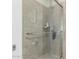 Shower with glass enclosure and neutral tile at 2821 S Skyline Dr # 165, Mesa, AZ 85212