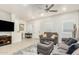 Bright living room with comfy seating and large TV at 2821 S Skyline Dr # 165, Mesa, AZ 85212