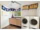 Bright laundry room, washer, dryer, and ample storage at 2856 E Cochise Rd, Phoenix, AZ 85028