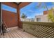 Private balcony with wood decking and lattice at 3500 N Hayden Rd # 1208, Scottsdale, AZ 85251