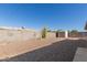 Large backyard with gravel and a storage shed at 6440 E Dallas St, Mesa, AZ 85205