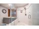 Large walk-in shower with glass enclosure and tiled walls at 8280 S Pecan Grove Cir, Tempe, AZ 85284