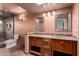 Double vanity bathroom with shower and tile flooring at 10473 N 87Th Pl, Scottsdale, AZ 85258