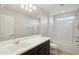 Bathroom with a shower/tub combo, vanity, and toilet at 1132 W Santa Gertrudis Trl, San Tan Valley, AZ 85143