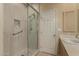 Bathroom with a large walk-in shower and updated fixtures at 11664 E Caron St, Scottsdale, AZ 85259