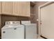 Bright laundry room, washer, dryer, and ample cabinets at 11664 E Caron St, Scottsdale, AZ 85259