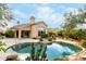 Inviting kidney shaped pool in the backyard at 11664 E Caron St, Scottsdale, AZ 85259