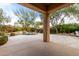 Inviting pool area with flagstone patio and lush landscaping at 11664 E Caron St, Scottsdale, AZ 85259