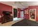 Bedroom with large closet and TV at 1406 S Navajo Ln, Coolidge, AZ 85128