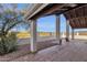 Covered patio with tile flooring and mountain views at 16544 E Trevino Dr, Fountain Hills, AZ 85268