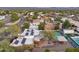 Aerial view of a home with solar panels and pool at 17203 E Calaveras Ave, Fountain Hills, AZ 85268