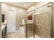 Bathroom with soaking tub, walk-in shower, and modern vanity at 2129 N Atwood --, Mesa, AZ 85207