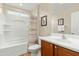 Bathroom with shower/tub combo and colorful shower curtain at 25719 N 54Th Dr, Phoenix, AZ 85083