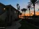 Evening view of waterfront property with sunset at 3830 E Lakewood Pkwy # 1166, Phoenix, AZ 85048