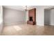 Dining room featuring a brick fireplace and chandelier at 4538 W Sierra St, Glendale, AZ 85304