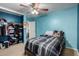 Bedroom with a double bed, closet and ceiling fan at 521 W Jardin Loop, Casa Grande, AZ 85122