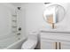 Modern bathroom with white vanity and gold fixtures at 5238 Nw 42Nd Ln, Phoenix, AZ 85019