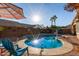 Sparkling pool with patio furniture and a view at 6931 W Blackhawk Dr, Glendale, AZ 85308