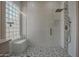 Modern shower with geometric tile and glass enclosure at 8136 E Beardsley Rd, Scottsdale, AZ 85255