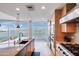 Kitchen with granite island and water views at 140 E Rio Salado Pkwy # 506, Tempe, AZ 85281