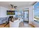Spacious living area with a fireplace and lake views at 140 E Rio Salado Pkwy # 506, Tempe, AZ 85281