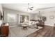 Spacious living room with hardwood floors, and neutral decor at 15225 N 100Th St # 2187, Scottsdale, AZ 85260