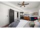 Main bedroom with dark doors and wood floors at 2205 E Taurus Pl, Chandler, AZ 85249