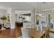 Open concept dining room with views into the kitchen and Gathering room at 2536 E Wood Pl, Chandler, AZ 85249