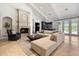Spacious living room with a cozy fireplace and ample natural light at 6800 E Caballo Dr, Paradise Valley, AZ 85253