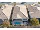 Aerial view showcasing the home's private pool and backyard oasis at 122 E Orange Blossom Path, Queen Creek, AZ 85140