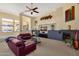 Living room with fireplace and city views at 15418 N Castillo Dr, Fountain Hills, AZ 85268