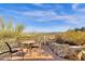 Outdoor patio with seating area offering scenic mountain views at 15418 N Castillo Dr, Fountain Hills, AZ 85268