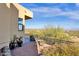 Relaxing patio with seating area and scenic mountain views at 15418 N Castillo Dr, Fountain Hills, AZ 85268