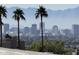 Stunning aerial view showcasing city skyline and mountain backdrop at 2208 E Belmont Ave, Phoenix, AZ 85020