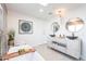 Modern bathroom with double vanity and soaking tub at 2942 N 81St Pl, Scottsdale, AZ 85251