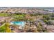 Aerial view of community pool and homes at 3667 E Angstead Ct, Gilbert, AZ 85296