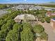 Aerial view of a private estate with mature trees, a pool, and a brick driveway in a luxury neighborhood at 4024 E Hermosa Vista Dr, Mesa, AZ 85215