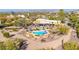 Aerial view of single-story home with pool, desert landscaping, and mountain views at 4979 E Calle De Los Arboles --, Cave Creek, AZ 85331