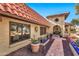 Inviting entryway with terracotta tile and arched walkway at 4979 E Calle De Los Arboles --, Cave Creek, AZ 85331