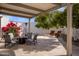 Cozy patio with fire pit and seating under covered structure at 5660 N 73Rd St, Scottsdale, AZ 85250