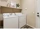 Laundry room with washer, dryer, and shelving at 8429 W Salter Dr, Peoria, AZ 85382