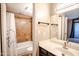 Clean bathroom with shower/tub combo, vanity, and updated fixtures at 850 S River Dr # 1066, Tempe, AZ 85281