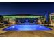 Inviting rectangular pool with blue lighting at night at 13455 W Miner Trl, Peoria, AZ 85383