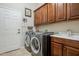 Laundry room with washer, dryer, and cabinets at 2033 W Steed Rdg, Phoenix, AZ 85085