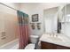 Guest bathroom with tub shower combination and updated vanity at 2327 W Firethorn Way, Anthem, AZ 85086
